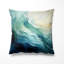 Coussin décoratif Gree And White Sway Wave Serenity IV - imprimé géométrique-135800902