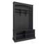 Portemanteau de 47,2 po de largeur avec banc et rangement pour chaussures, banc de rangement multifonctionnel avec 3 crochets de suspension et espace de rangement ouvert, porte-manteau rectangulaire pour le couloir, noir ON-TREND