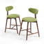 Tabouret de bar pivotant rembourré en mélange de coton avec dossier incurvé-1192748748