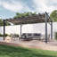 Pergola en aluminium avec finition thermolaqué grise et toile réglable Florence-39493270-39493083