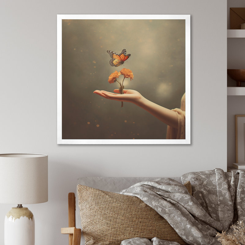 «Blossoming Butterfly Blessing» sur toile, H 24 po x l 24 po x P 1 po, Toile tendue