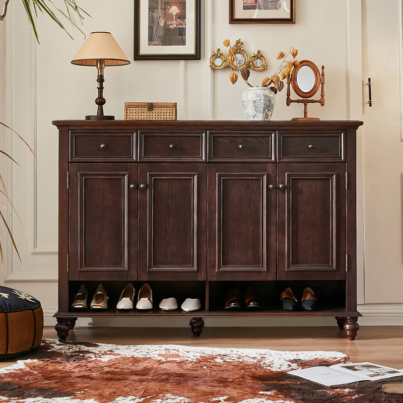 Grande armoire à chaussures rétro avec rangement