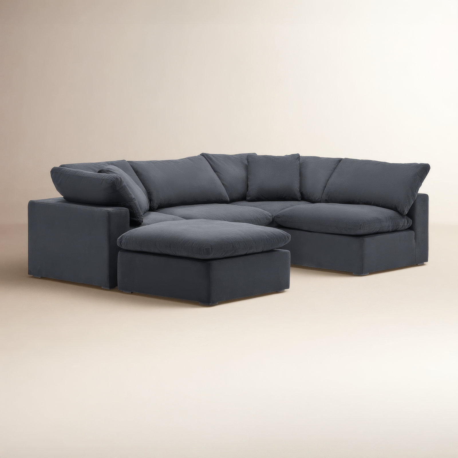 Calana Cloud Modular Sectional, 5 Piece, Flannigan Cotton