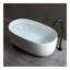 Baignoire indépendante en pierre de résine à surface solide, une baignoire indépendante de conception moderne avec drain escamotable et tuyaux de trop-plein, convenant aux petites maisons