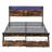 Metal Platform Bed Featuring Wooden Headboard And , Charging Installation, 2 Drawers Storage, Led Lights, No Box Spring, Easy Assembly Process. : Bed, Headboard, Process Full Size Frame With-145544446