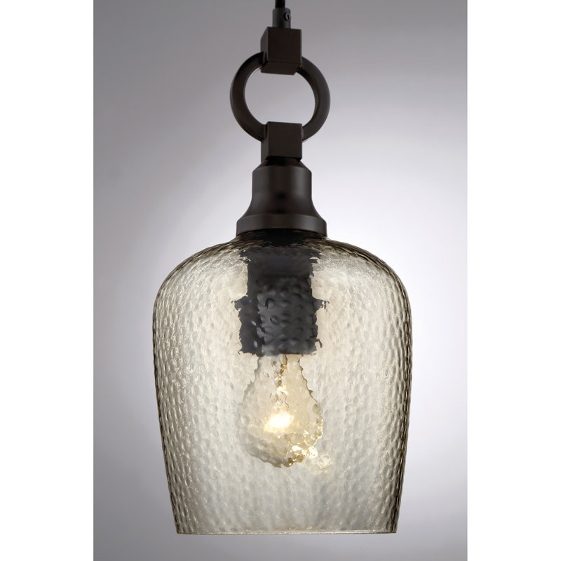 Luminaire suspendu en dôme à 1 lumière à intensité variable Priester, H 22,25 po x l 11,5 po x P 11,5 po