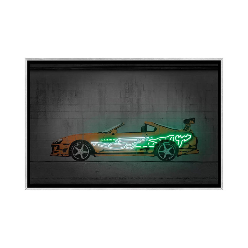 « Supra » par octave Mielu-impression d’art graphique, Toile avec cadre argenté, Pas de tapis, H 18 po x l 26 po x P 1,5 po