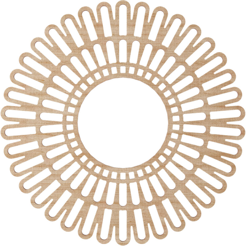 Médaillon de plafond à charnière en bois de bouleau de 34 po x P 12 5/8 po x T 1/4 po, bouleau, Aulne