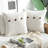 Linen Square 20" Throw Pillow Cover with Coconut Shell Button Closure-690692020-690692019-690617141