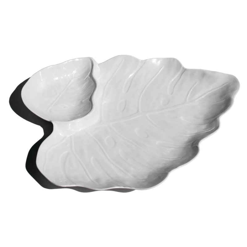 Plateau de service en feuille de mélamine Coastal - blanc - 18,1 po x 14,6 po