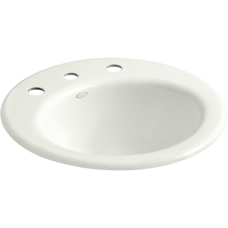 Lavabo de salle de bain circulaire en métal avec trop-plein Radiant, Sable mexicain, Centre de 8 po