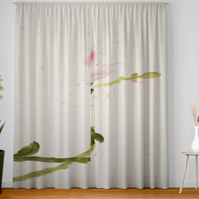 Magnolia Flowers Blackout Curtains Pair for Home Decor