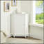 Armoire de salle de bain blanche avec tablette réglable, rangement d'angle moderne pour une utilisation efficace de l'espace et une conception élégante.