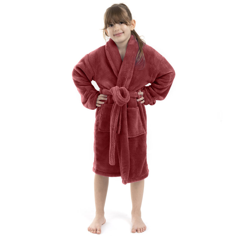 Peignoir en molleton pour enfants châle en molleton pour enfants, Enfants (3 à 6 ans) - Petit, Rouge