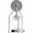  Emery 1-Light Indoor Chrome Vanity Wall Armed Sconce or Wall Mount with Frosted Glass Cylinder Shade
