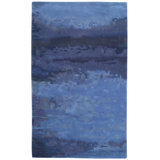 Luster Wash Wool Area Rug in Indigo Blue