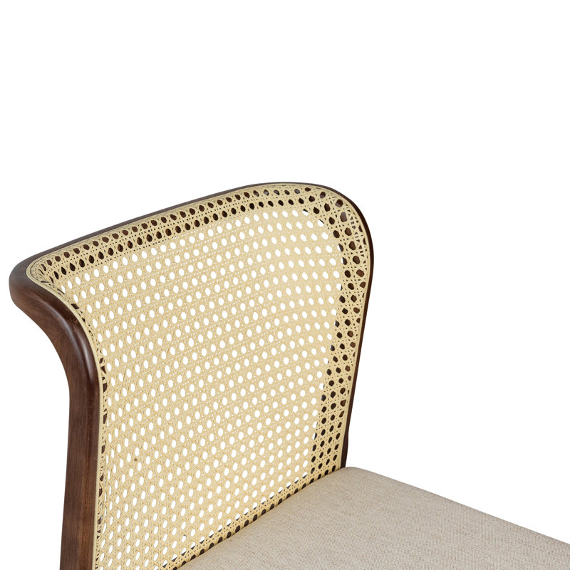 Chaise d'appoint Eloa Cane, Cadre Medley ivoire / nogal et naturel
