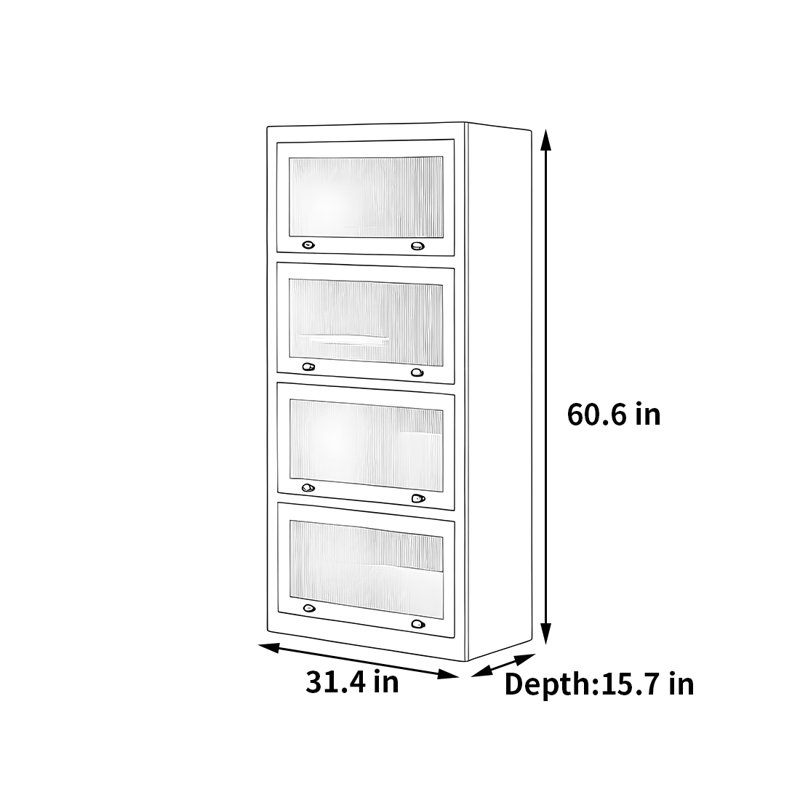 Fleischer, (4 tablettes) H 60,6 po x l 31,4 po x P 15,7 po