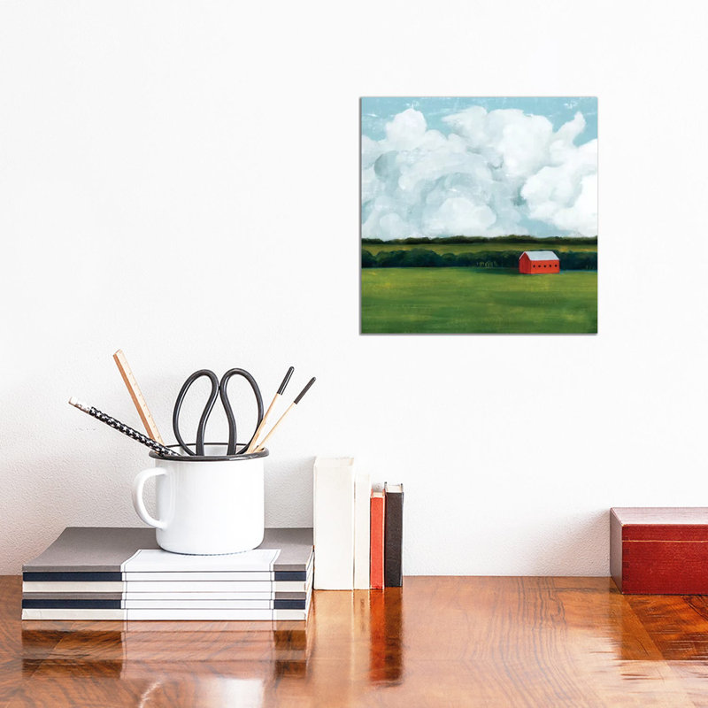 «Lone Barn II» par Grace Popp - reproduction d'art, Toile tendue, Pas de tapis, H 12 po x l 12 po x P 0,75 po