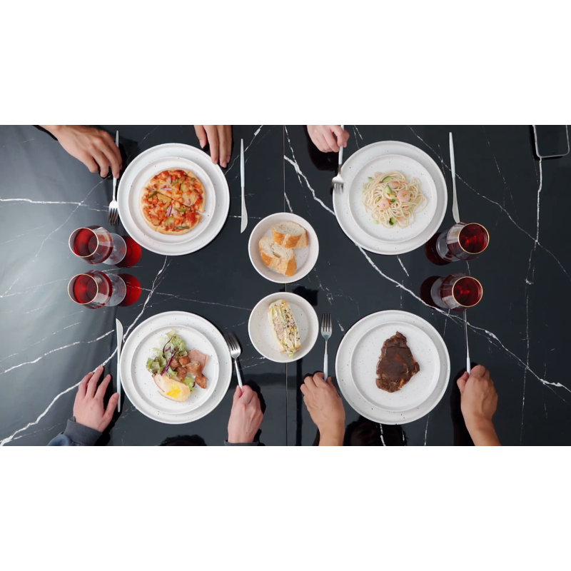 Jade Light Gray Ceramic 32-Piece Dinnerware Set, Service for 8