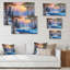 «Sunset On River Winter Landscape», reproduction sur toile flottante-560582397-560582377