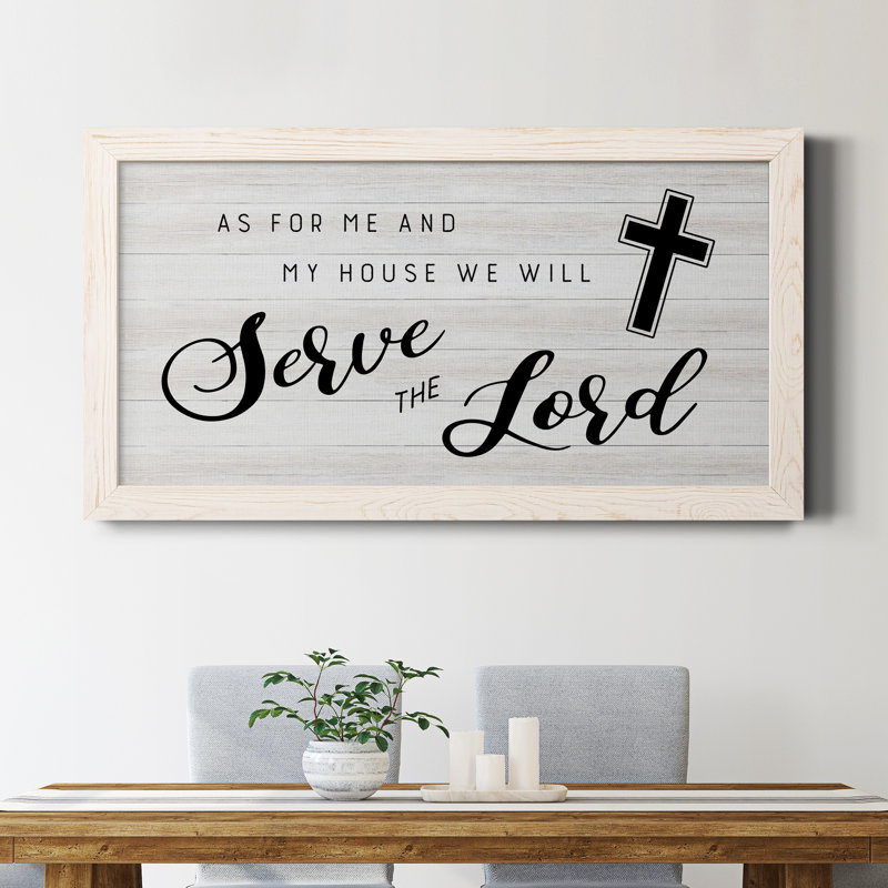 " Serve The Lord Cross ", White Framed