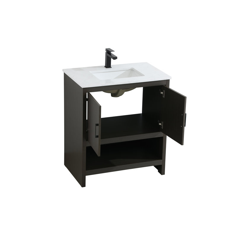 Kirkbride 30 inch Single Bathroom Vanity, Mocha Brown
