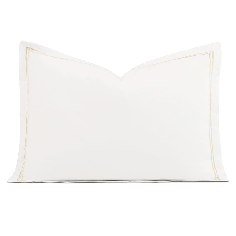 Enzo 100% Cotton Pillow Sham, White/Bisque, Queen