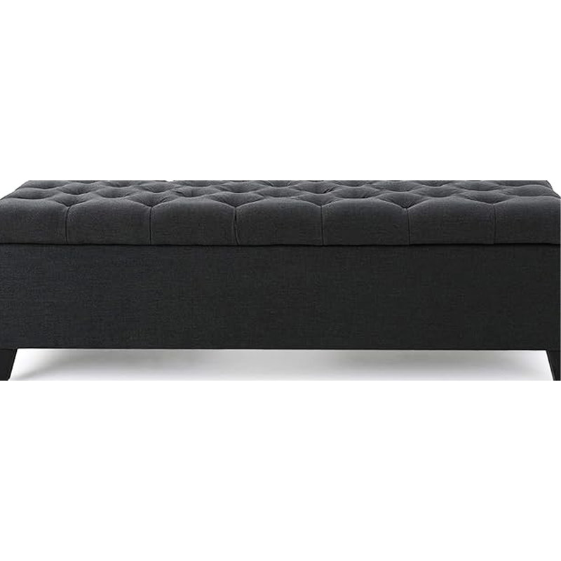 Laiyba Upholstered Ottoman,Storage Ottoman,Bedroom Bench, Dark Gray
