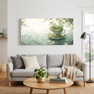 «Tea Cup Garden», reproduction d'art sur toile, ensemble de 1