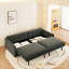 Canapé-lit convertible 4 places - tissu chenille, siège profond, canapé nuage moderne avec rangement, port USB-406564182