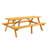 8 Person Brown Wooden Picnic Table, Outdoor Camping Dining Table With 2 Seats, Garden, DIY With 2 Built-In Benches, 2220Lb Capacity-1062184143-1062184141