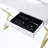 Coleen White & Gold Finish Vanity Desk with Mirror and Jewelry Tray
