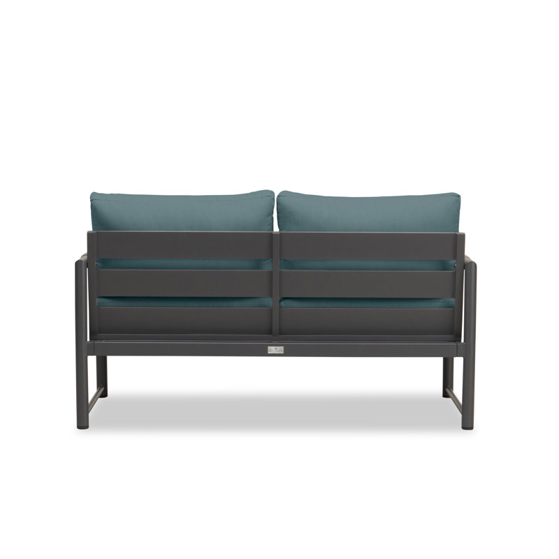 Alto Outdoor 2 - Seat Loveseat, Slate Gray, Spectrum Peacock Sunbrella® Plainweave