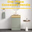 Meuble-lavabo moderne sur pied de 51 cm (20 po) avec lavabo monobloc en or brossé, E1, tiroir à fermeture amortie, option de fixation murale, embout en métal