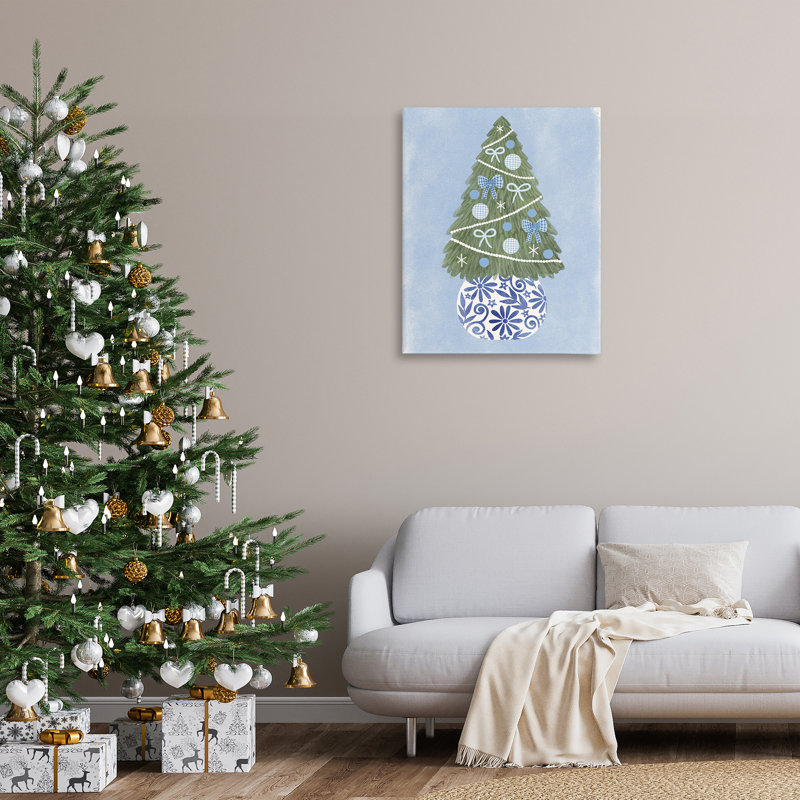 Art mural sur toile arbre de Noël, design par Taylor Shannon Designs, H 40 po x l 30 po