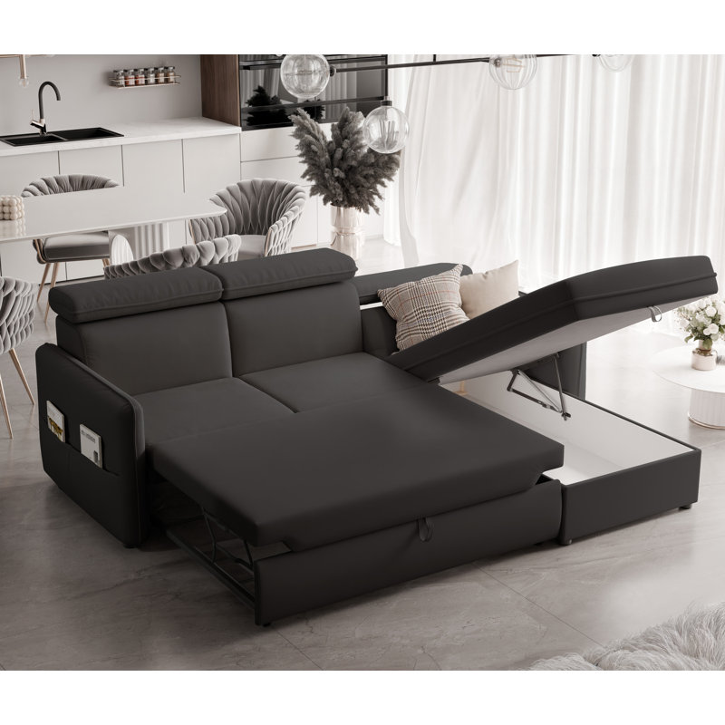 3 Seater Sofa Bed, Black