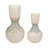 Modern Two-Tone Metal Table Vase for Home Decor - Elegant Tall Flower Vase Accent for Tabletops, and Entryway - White & Blue-1204117349