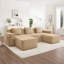Canapé modulaire modulaire à 3 places en forme de U sans os, canapé modulaire Cloud avec assise profonde, canapé modulaire moderne à 3 places avec coussins décoratifs et 2 repose-pieds amovibles, tissu en velours côtelé-1681413370-1681413375