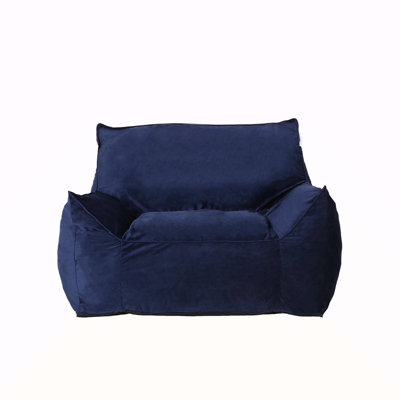 Velveteen Bean Bag Chair With Armrests