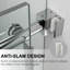 Cabine de douche coulissante sans cadre de l 60 po x P 35 po x H 76 po avec verre transparent chromé de 3/8 po-129741596-130119042