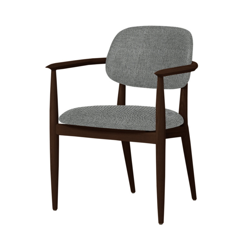 Slow Arm Chair, Dark Brown Oak, Newcastle Black New 65