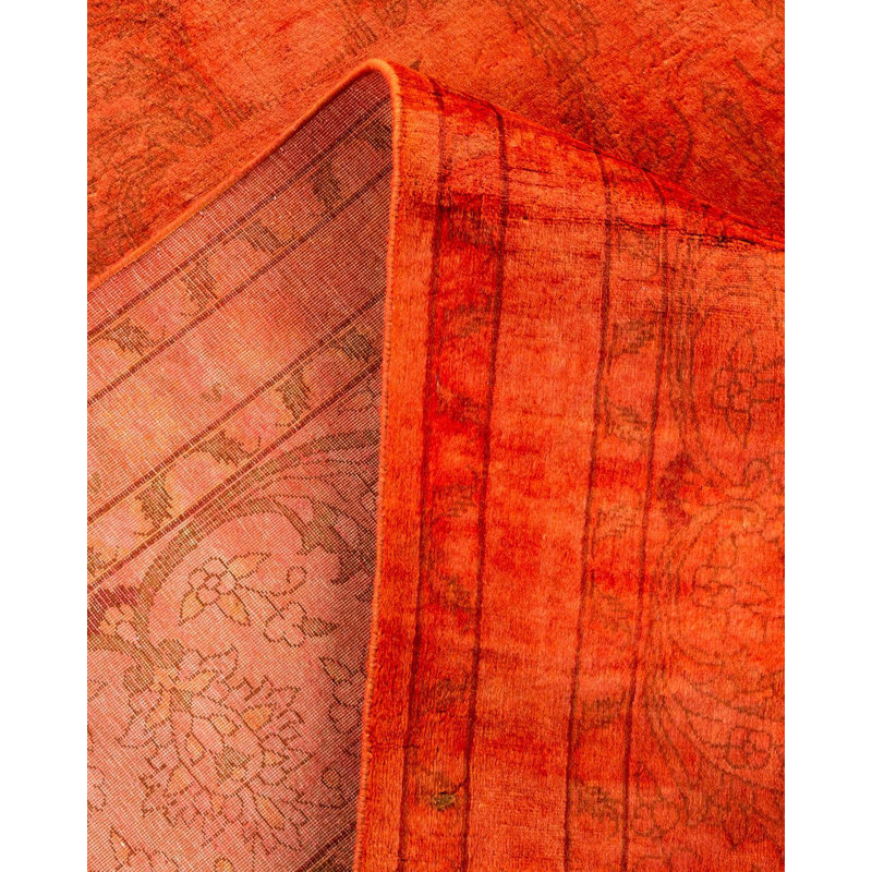 Tapis orange noué à la main de conception unique Holsworth