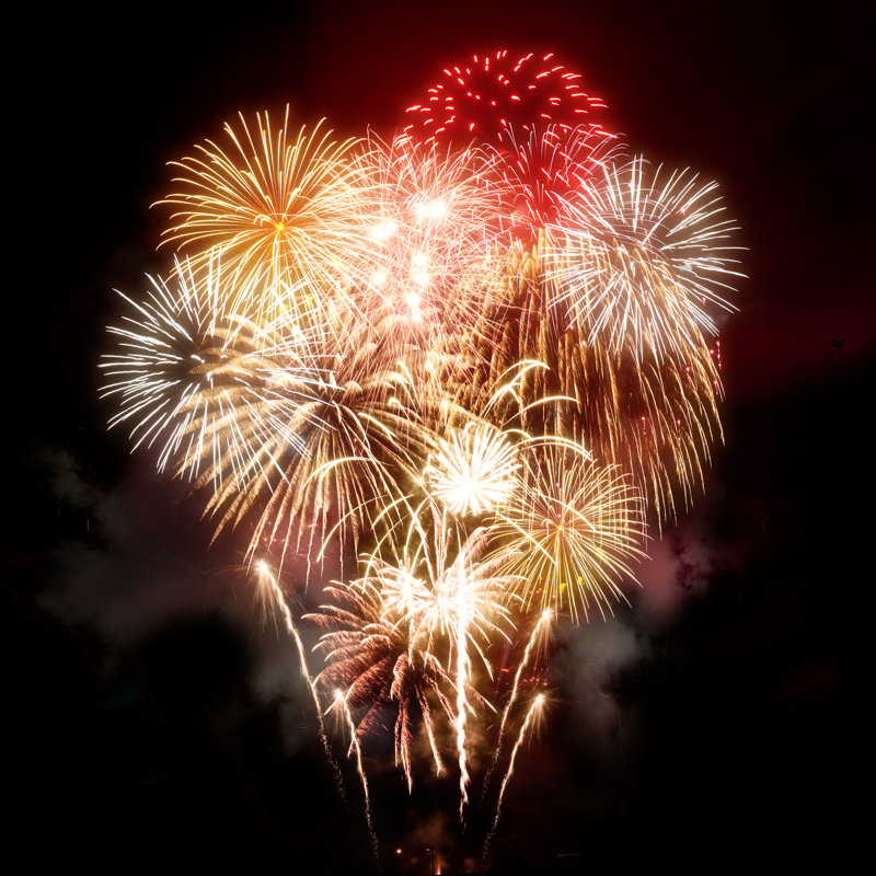 Keyesport Beautiful Golden Fireworks Display - Wrapped Canvas Print, 61cm H x 91cm W x 3.8cm D