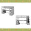 Lit mezzanine simple avec bureau et tablettes, deux tiroirs intégrés, escalier de rangement-955965319-955965318