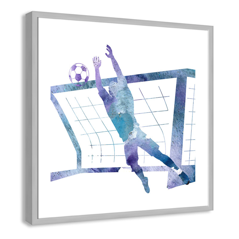 Fille de football 2, H 27,5 po x l 27,5 po x P 1,19 po, Encadré de boîte argent