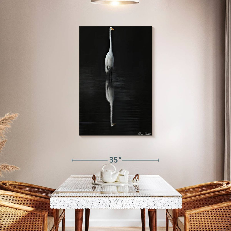 Brampt Elegant Egret I, 45" H x 30" W