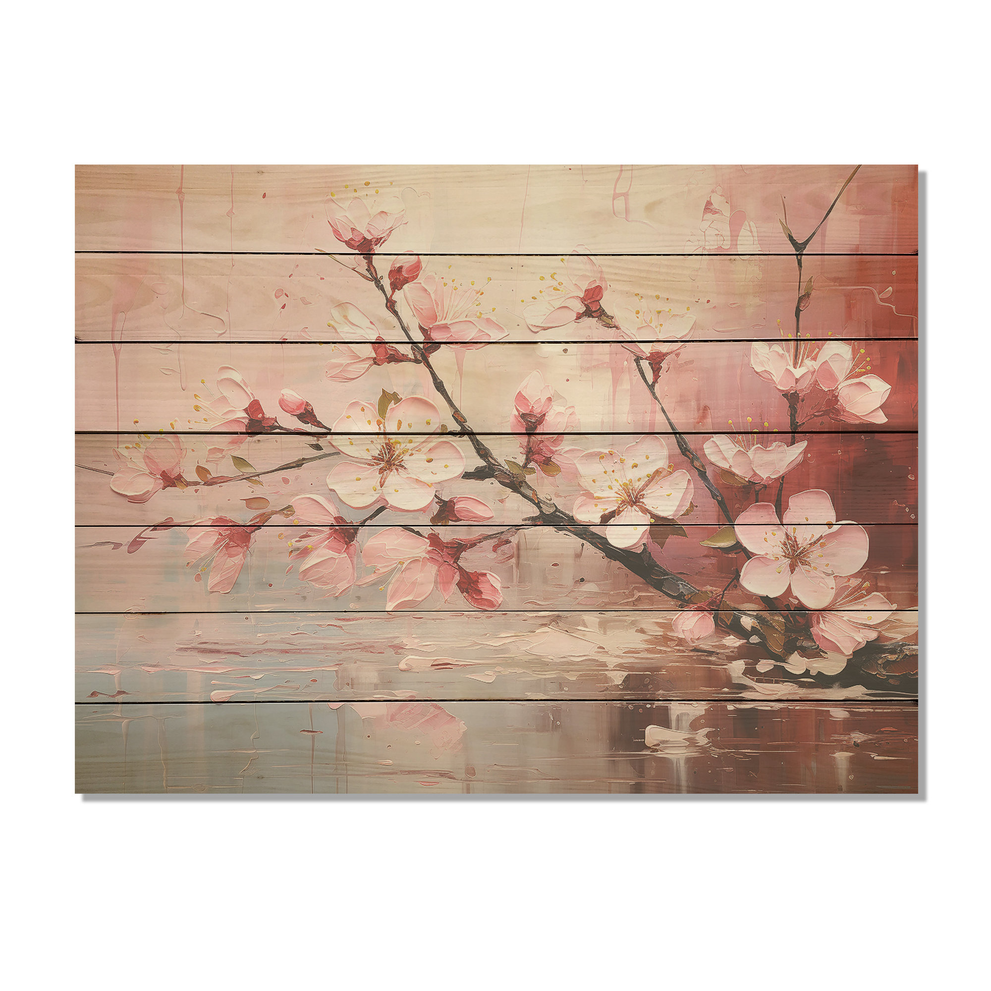 Ophelia & Co. White And Pink Cherry Tree Bloom IV - Cherry On Wood ...