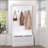Entryway Bench with Standing Coat Rack, Hall Tree with Shoe Storage Bench, Entryway Organizer with 5 Hooks