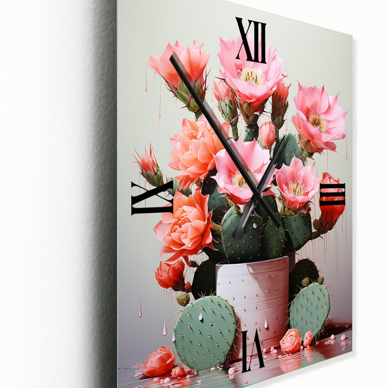 Cactus Raspberry Reserve - Horloge murale surdimensionnée Cactus, Grand